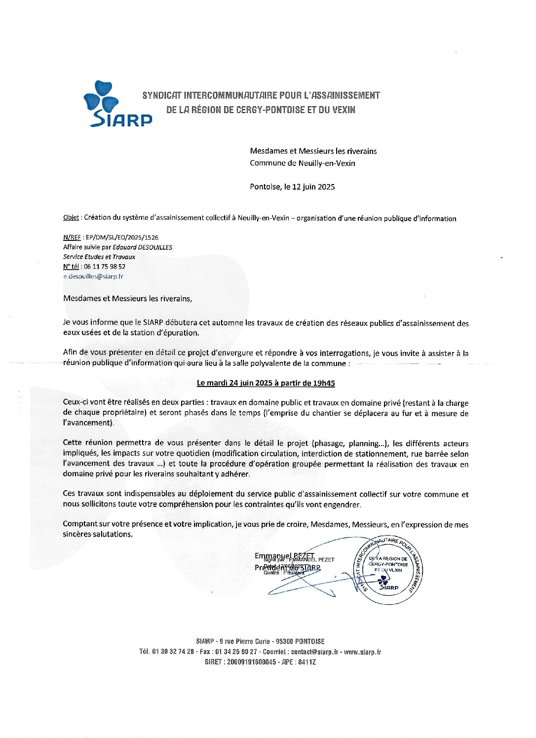 24/06/25 RÉUNION PUBLIQUE D’INFORMATION PAR SIARP