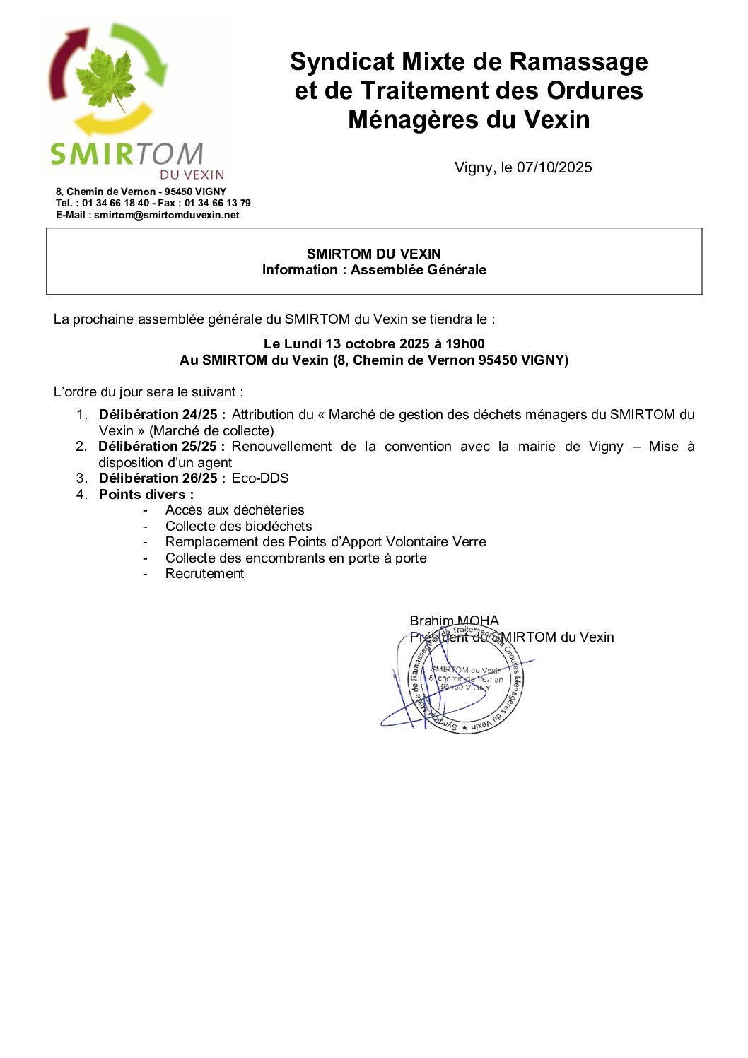 AG SMIRTOM 13/10/2025